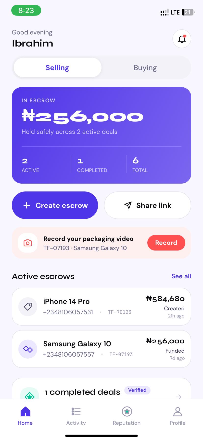 XcroBuy home dashboard